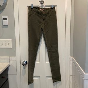 Army green skinny jeans